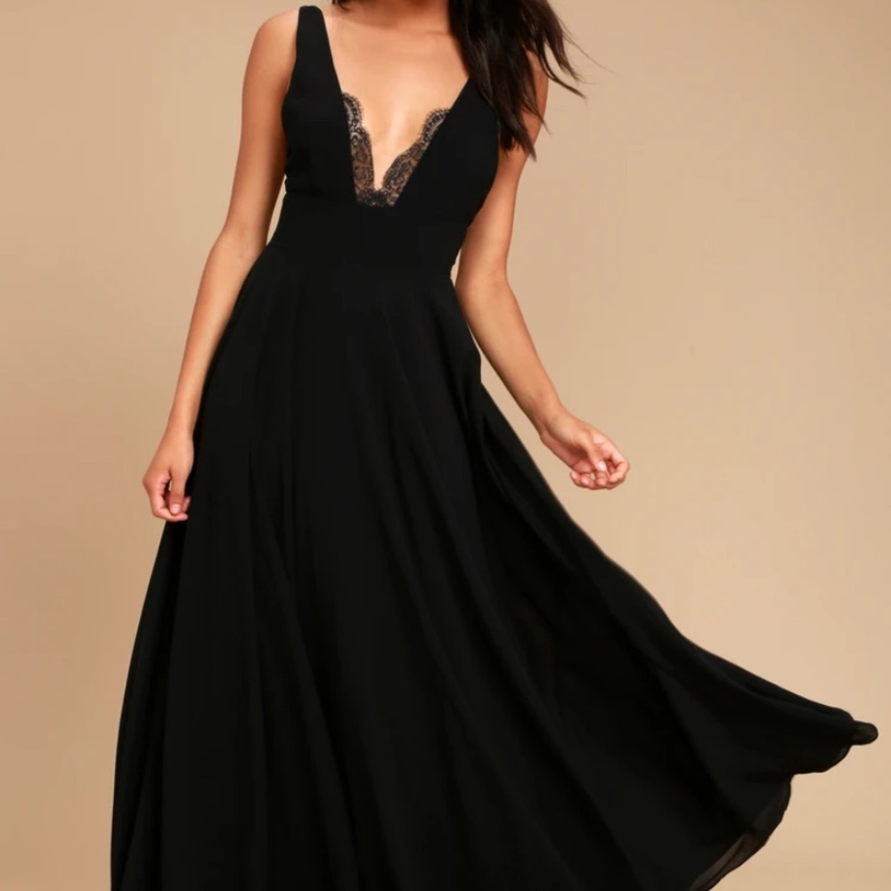 Lulus True Bliss Black Maxi Dress